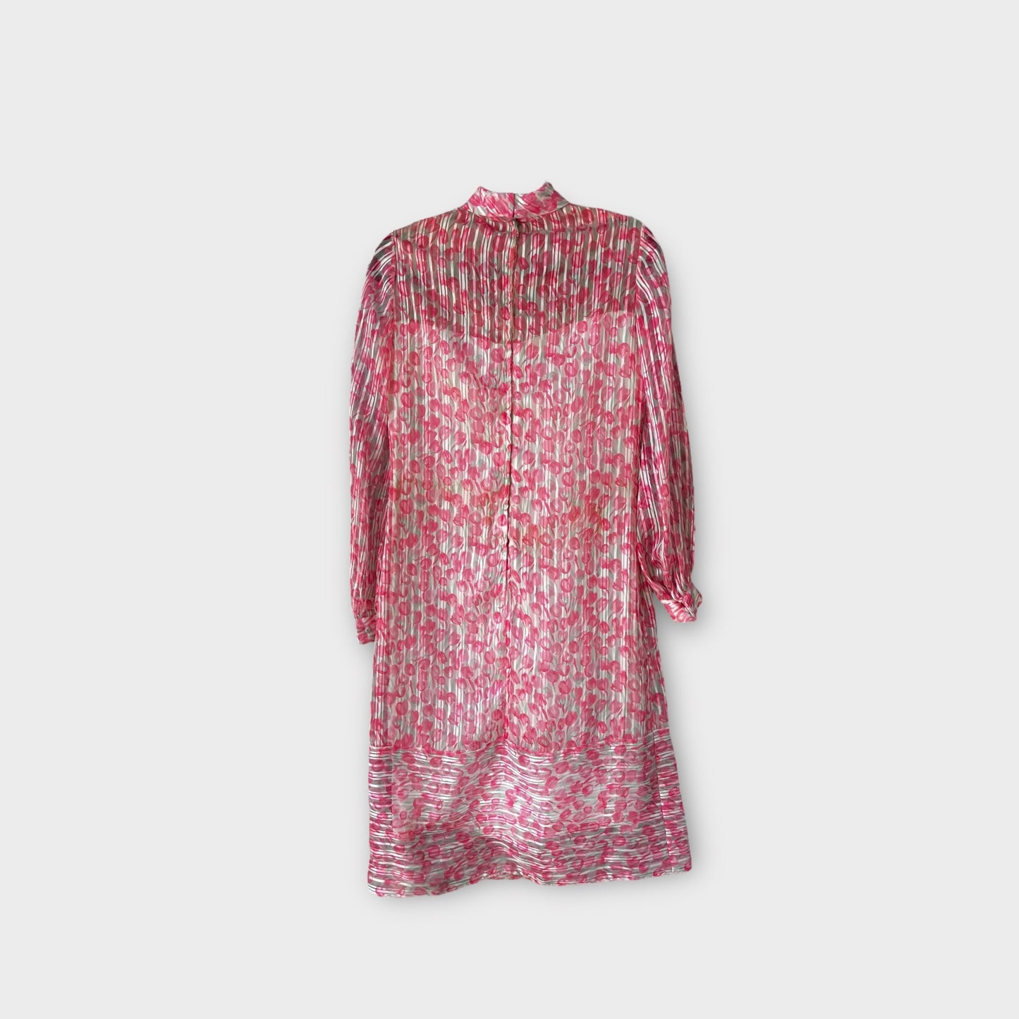 Vestido de manga larga de flores rosas