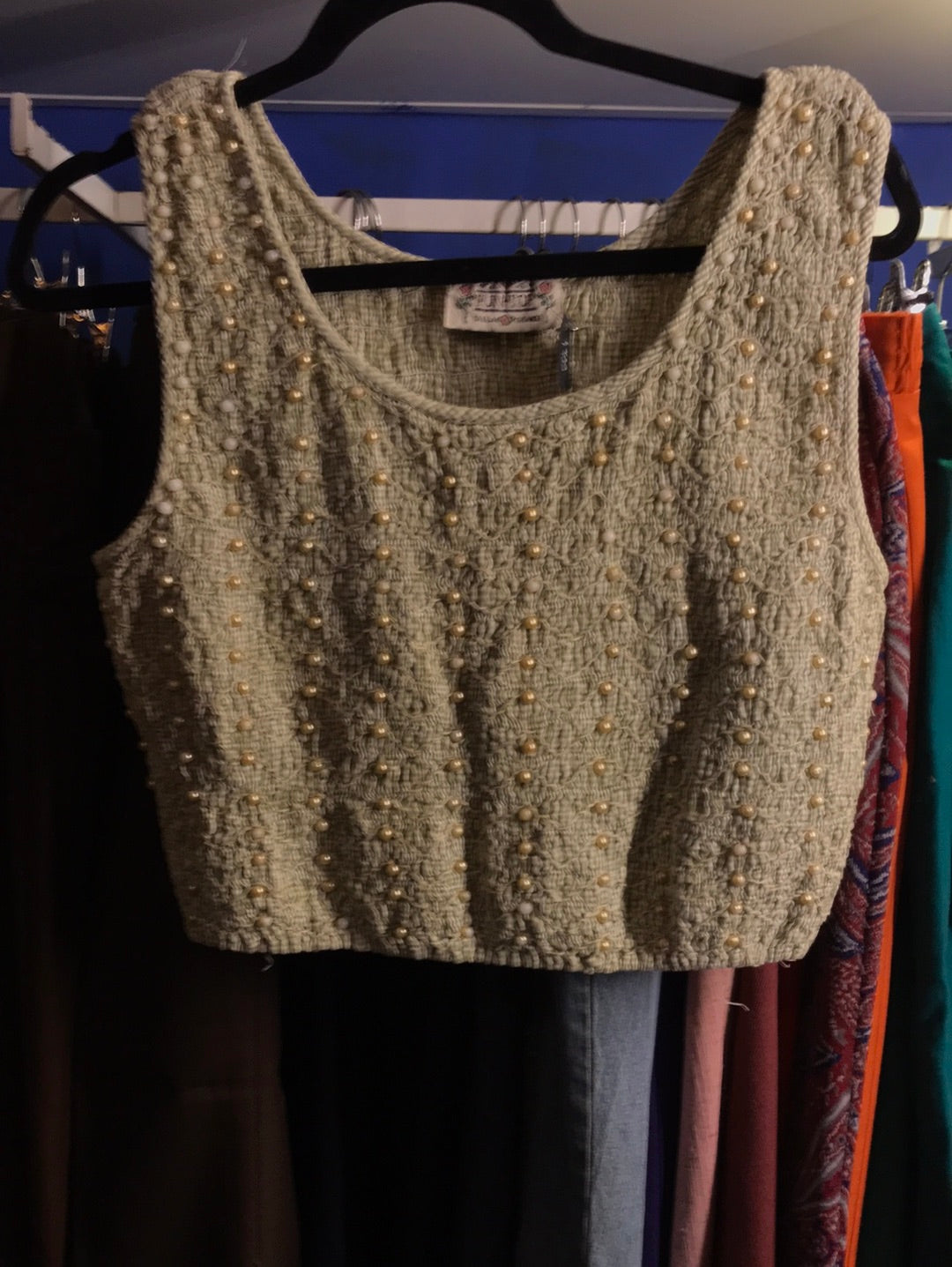 Blusas verde con cuentas “fun top”