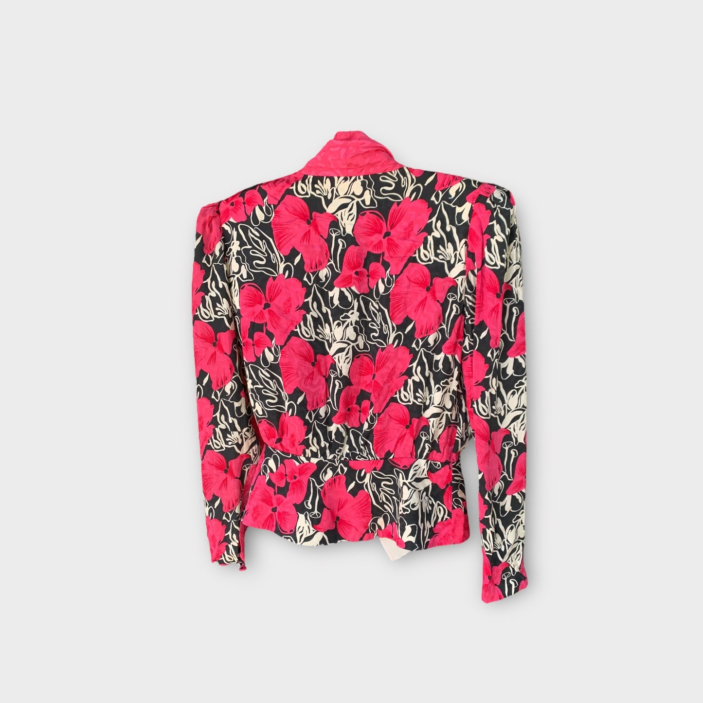 Blusa saco de los de los 80 colores blanco, negro y rosa