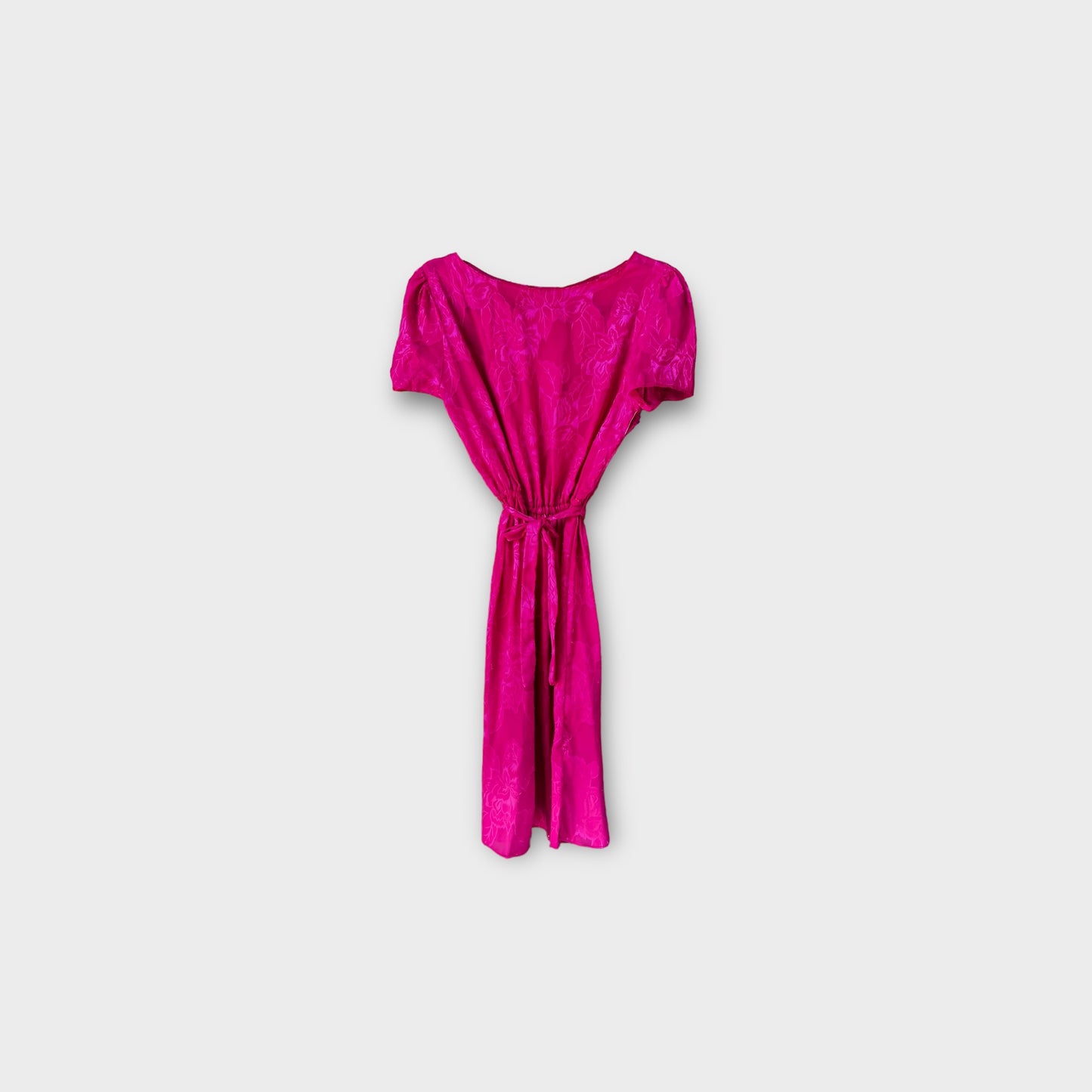 Vestido fiusha con estampado de flores 80’s