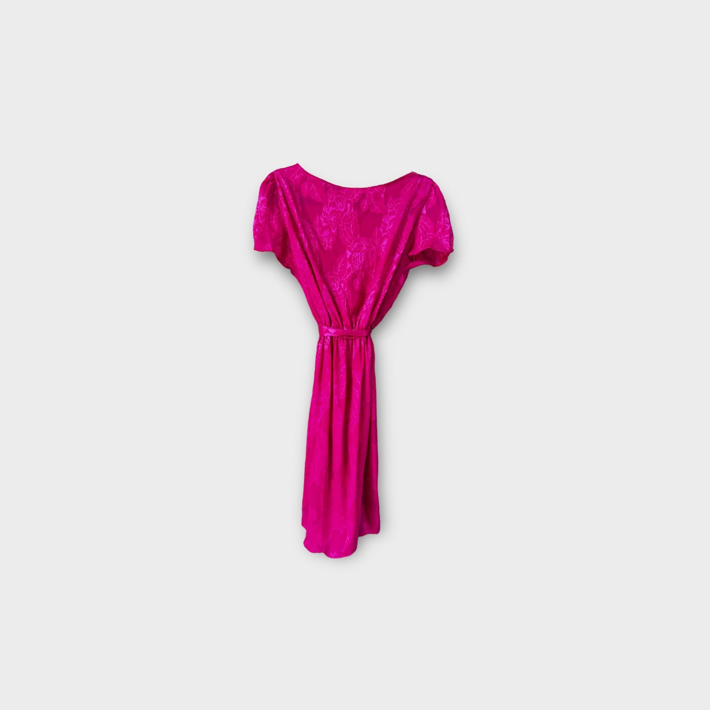 Vestido fiusha con estampado de flores 80’s