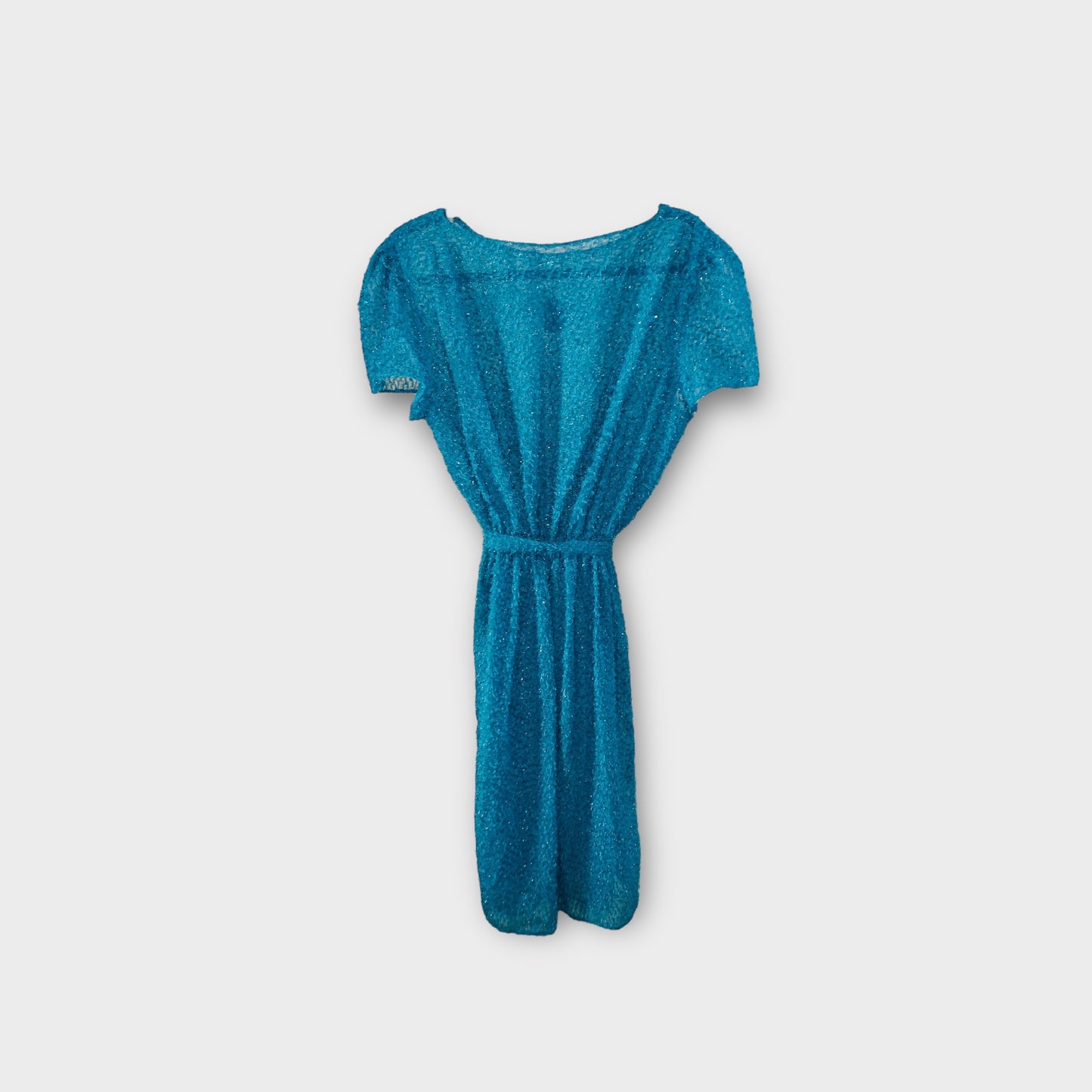 Vestido verde de tela peluda