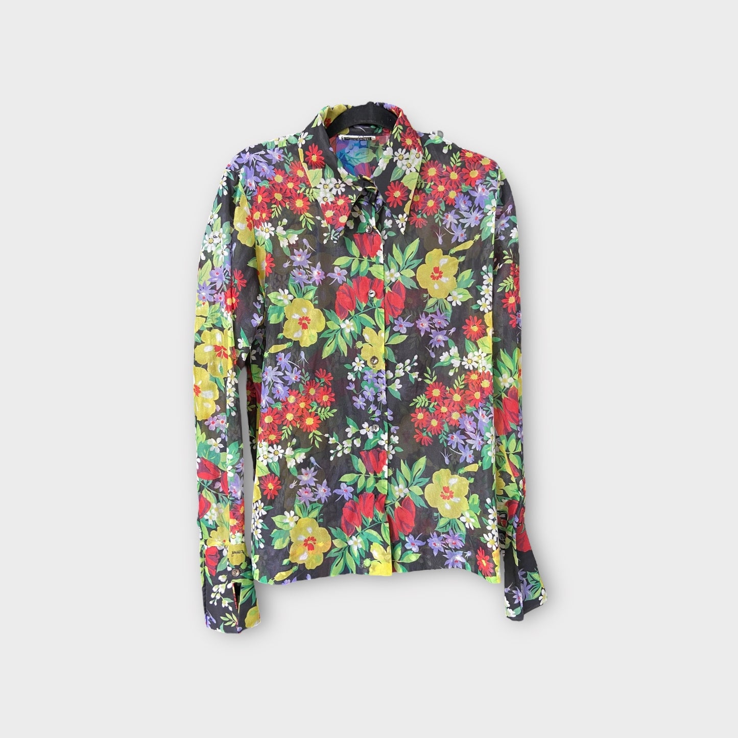 Blusa transparente con flores “lady winn”