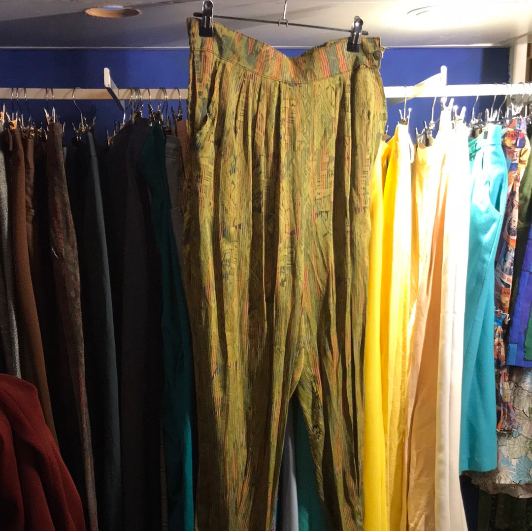 Pantalon verde con estampado 80’s