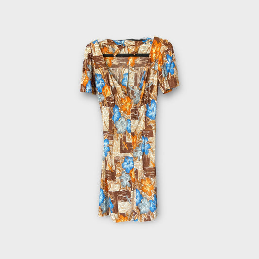Vestido floral naranja