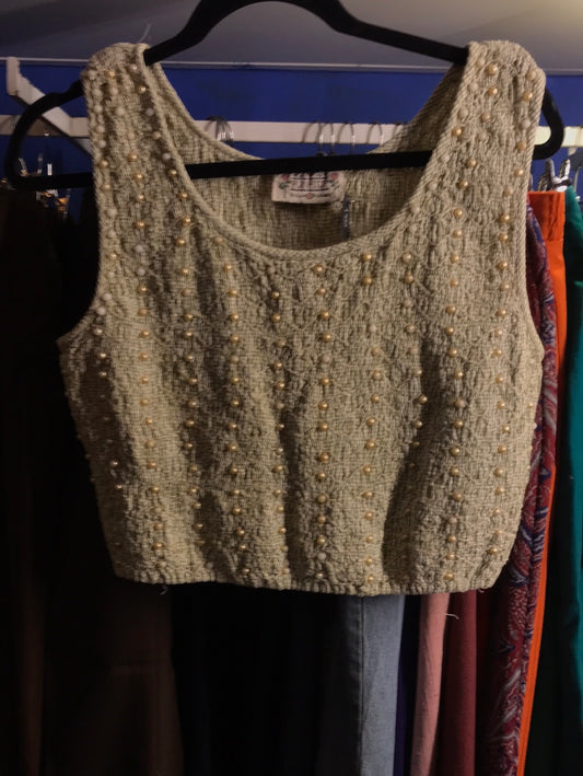 Blusas verde con cuentas “fun top”