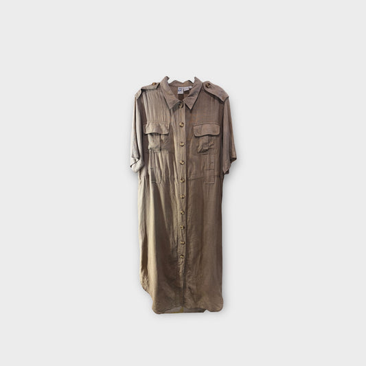 Vestido largo café con botones CW