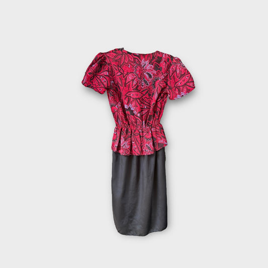 Vestido rojo y negro 80’s