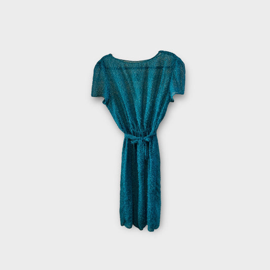 Vestido verde de tela peluda