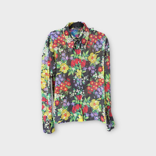 Blusa transparente con flores “lady winn”