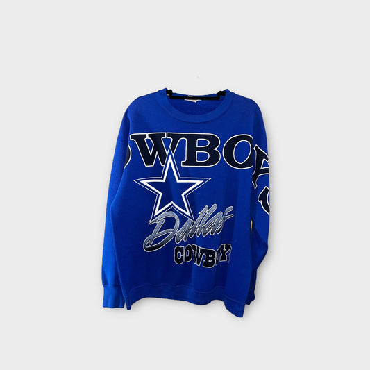 Sudadera azul con letras “cowboys”