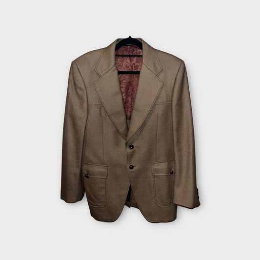 Saco gris oscuro con forro estampado
